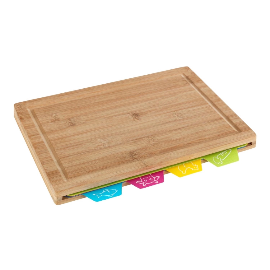 WENKO 53064100 - Schneidebrett 32,5x22,5 cm braun/mehrfarbig