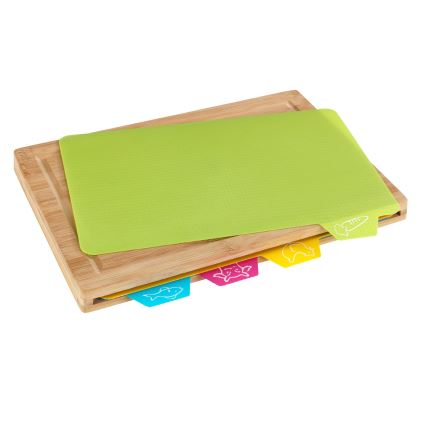 WENKO 53064100 - Schneidebrett 32,5x22,5 cm braun/mehrfarbig