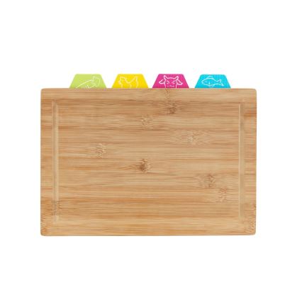 WENKO 53064100 - Schneidebrett 32,5x22,5 cm braun/mehrfarbig