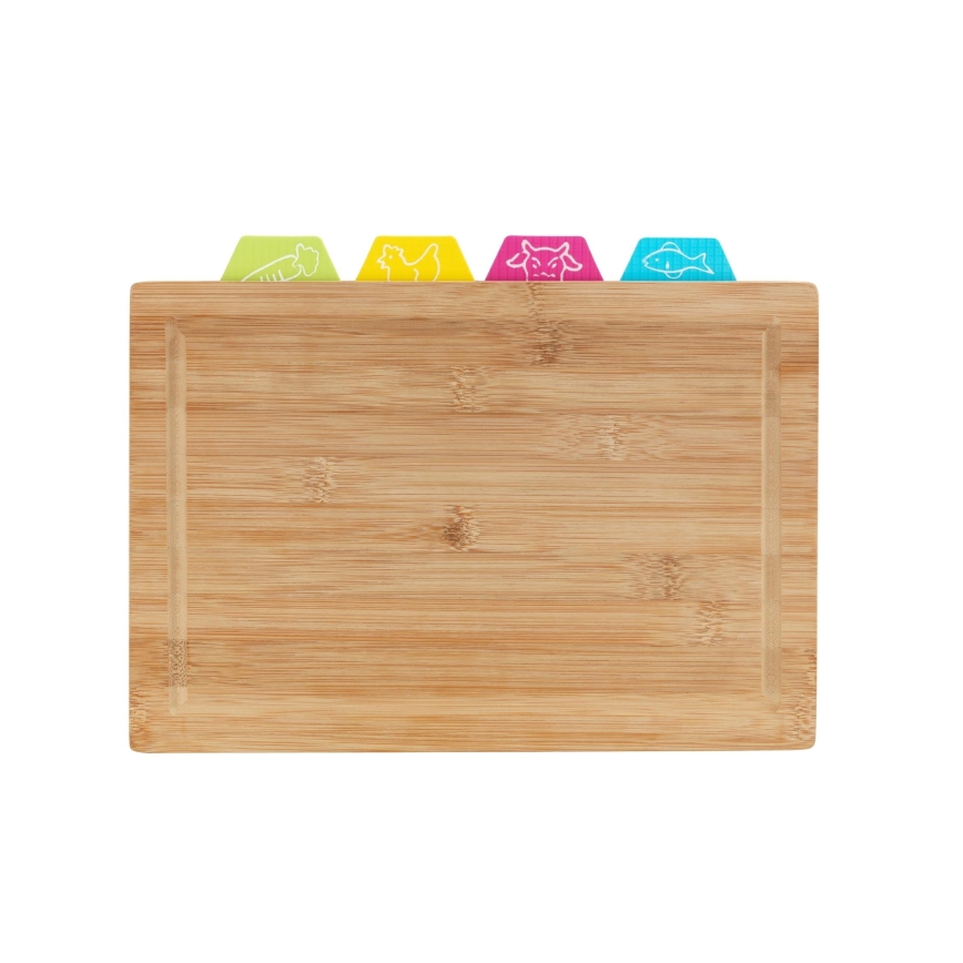 WENKO 53064100 - Schneidebrett 32,5x22,5 cm braun/mehrfarbig