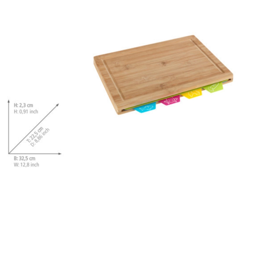 WENKO 53064100 - Schneidebrett 32,5x22,5 cm braun/mehrfarbig