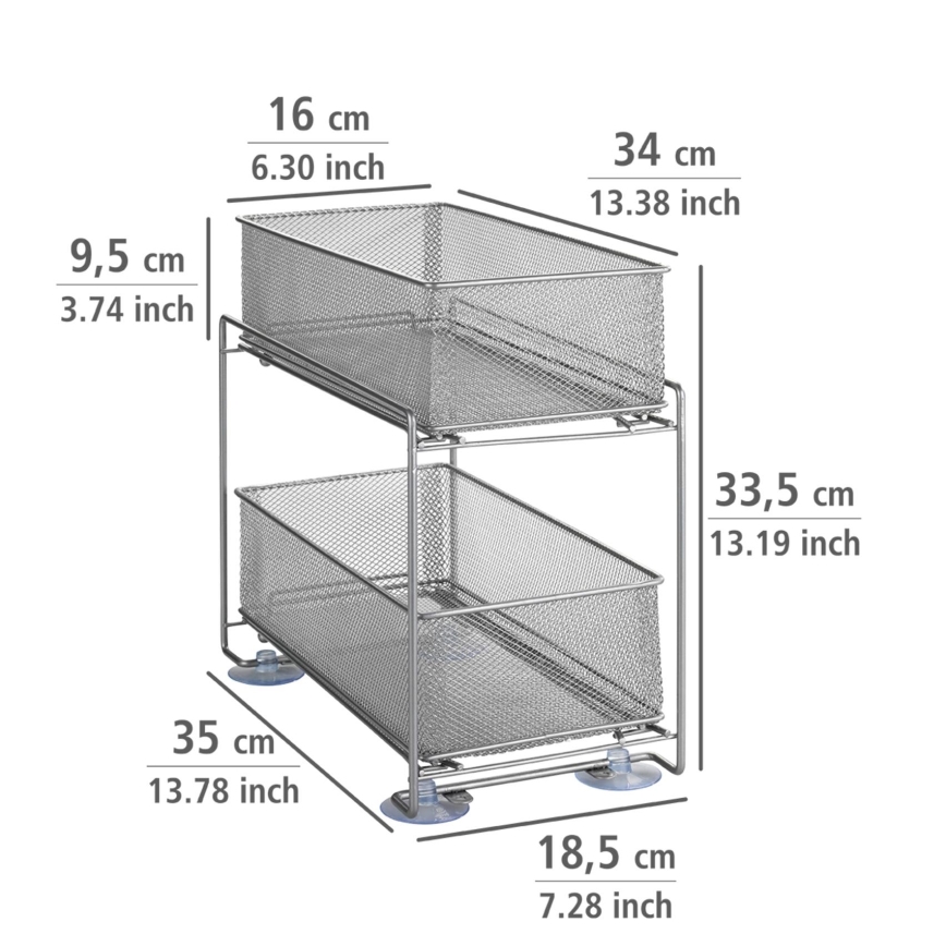 WENKO 53140800 - Regalboden GIOMA 35 x 33,5 cm silber