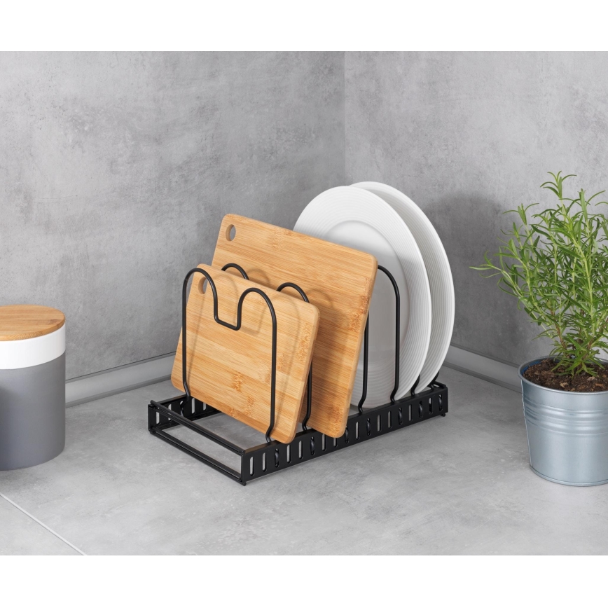 WENKO 53149100 - Pfannen- und Deckelhalter 18x18 cm schwarz