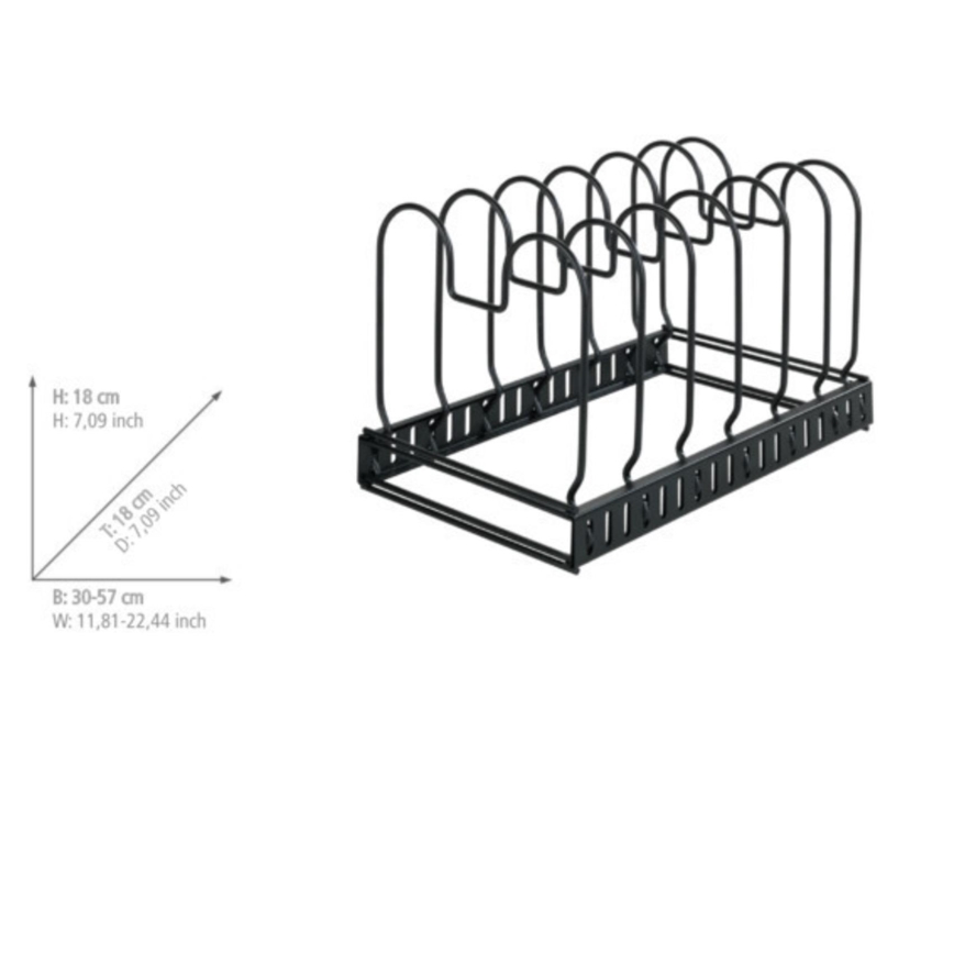 WENKO 53149100 - Pfannen- und Deckelhalter 18x18 cm schwarz