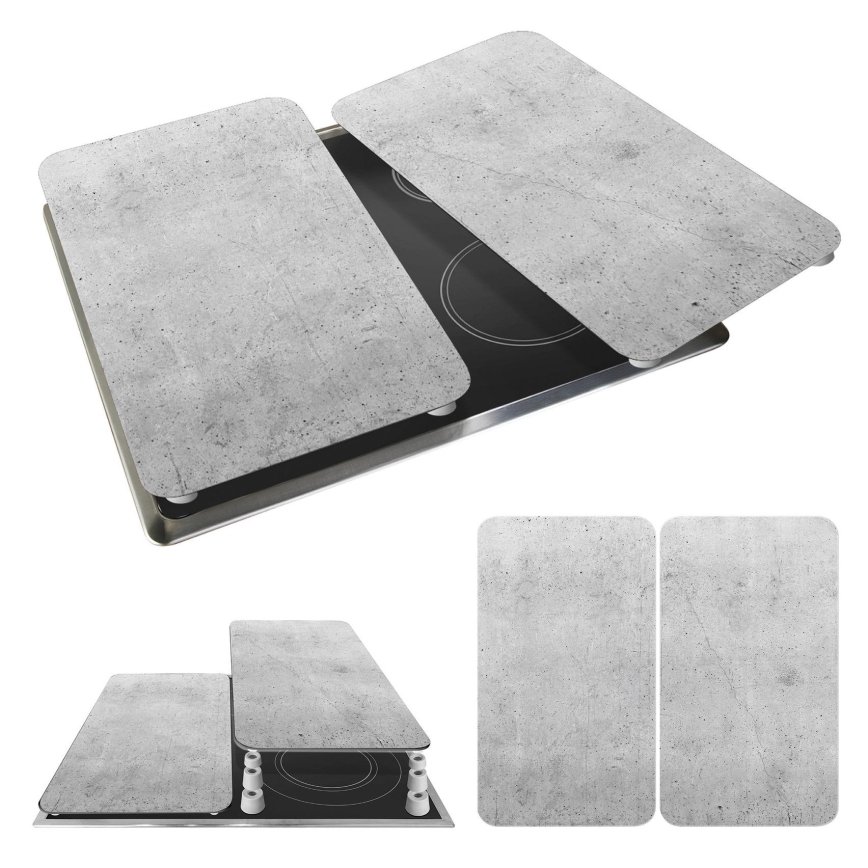 WENKO 53906100 - Kochfeldabdeckung 30x52 cm grau/transparent