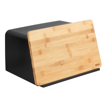 WENKO 54098100 - Brotkasten KUBO 35 x 26,5 cm schwarz/braun