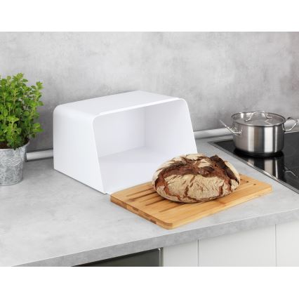 WENKO 54099100 - Brotkasten KUBO 35x26,5 cm weiß/braun