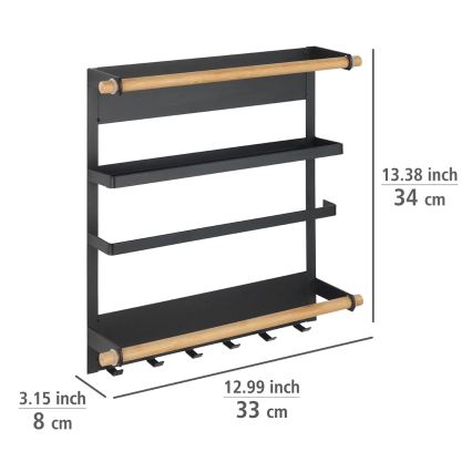 WENKO 54114100 - Organizer MAGNA 33x34 cm schwarz/braun