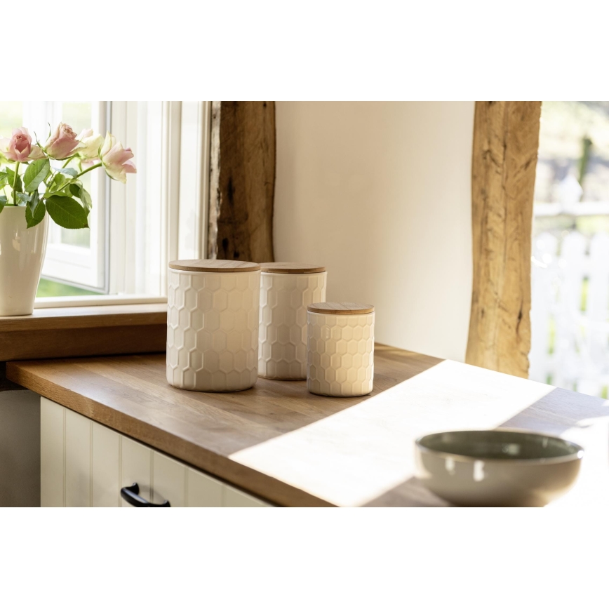 WENKO 54222100 - Aufbewahrungsbox MAYA 13x17 cm weiß/braun