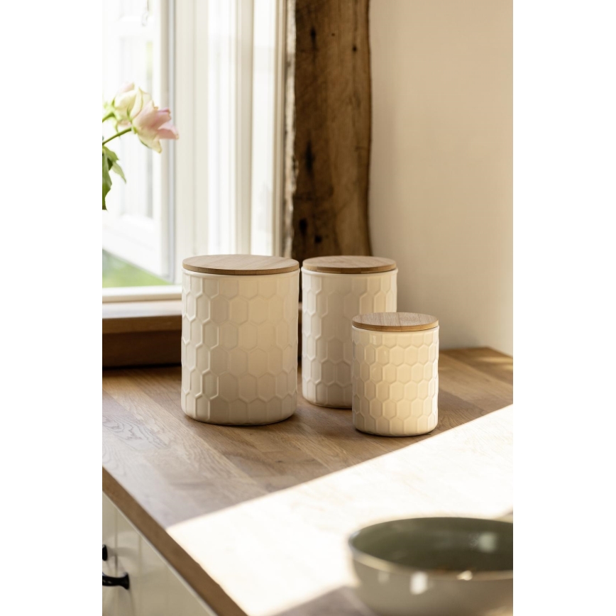 WENKO 54222100 - Aufbewahrungsbox MAYA 13x17 cm weiß/braun