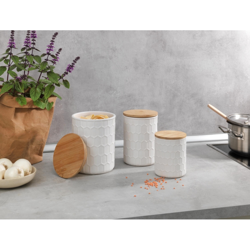 WENKO 54222100 - Aufbewahrungsbox MAYA 13x17 cm weiß/braun