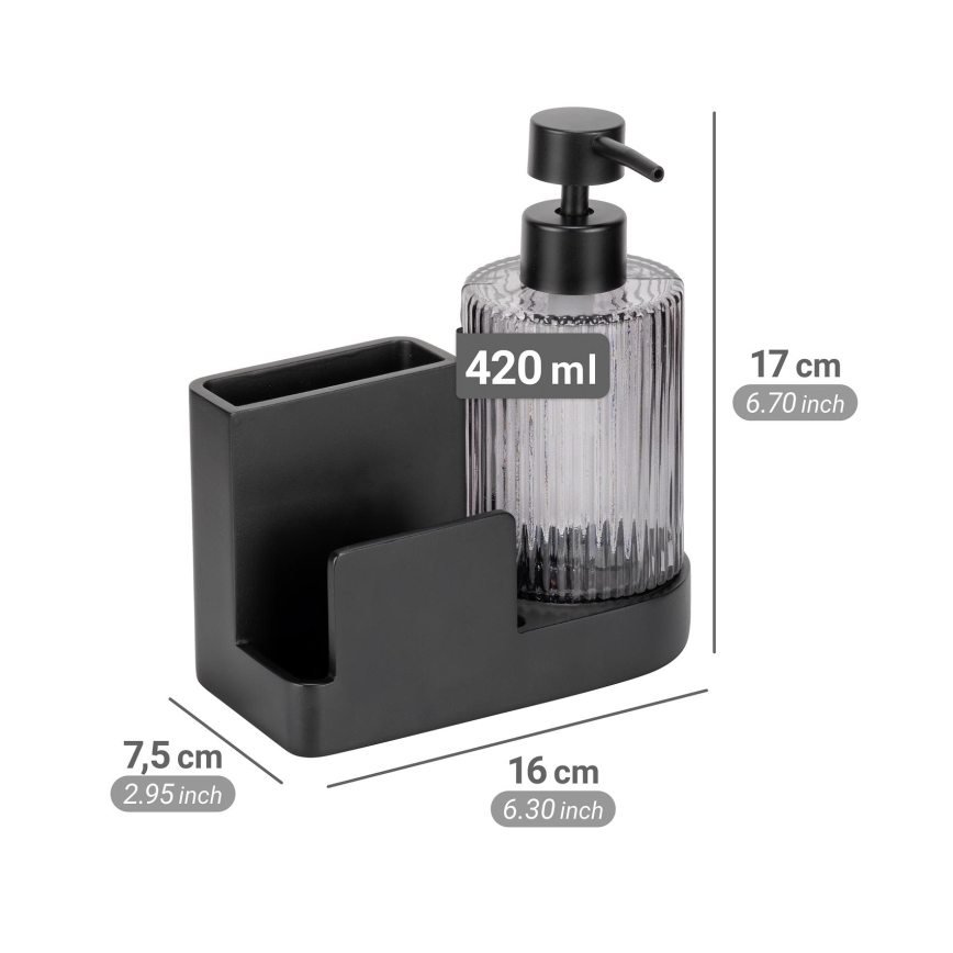 WENKO 54654100 - Organizer PINA 16x17 cm schwarz
