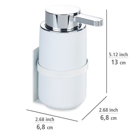 WENKO 54655100 - Seifenspender WOYA 250 ml weiß/glänzender Chrom