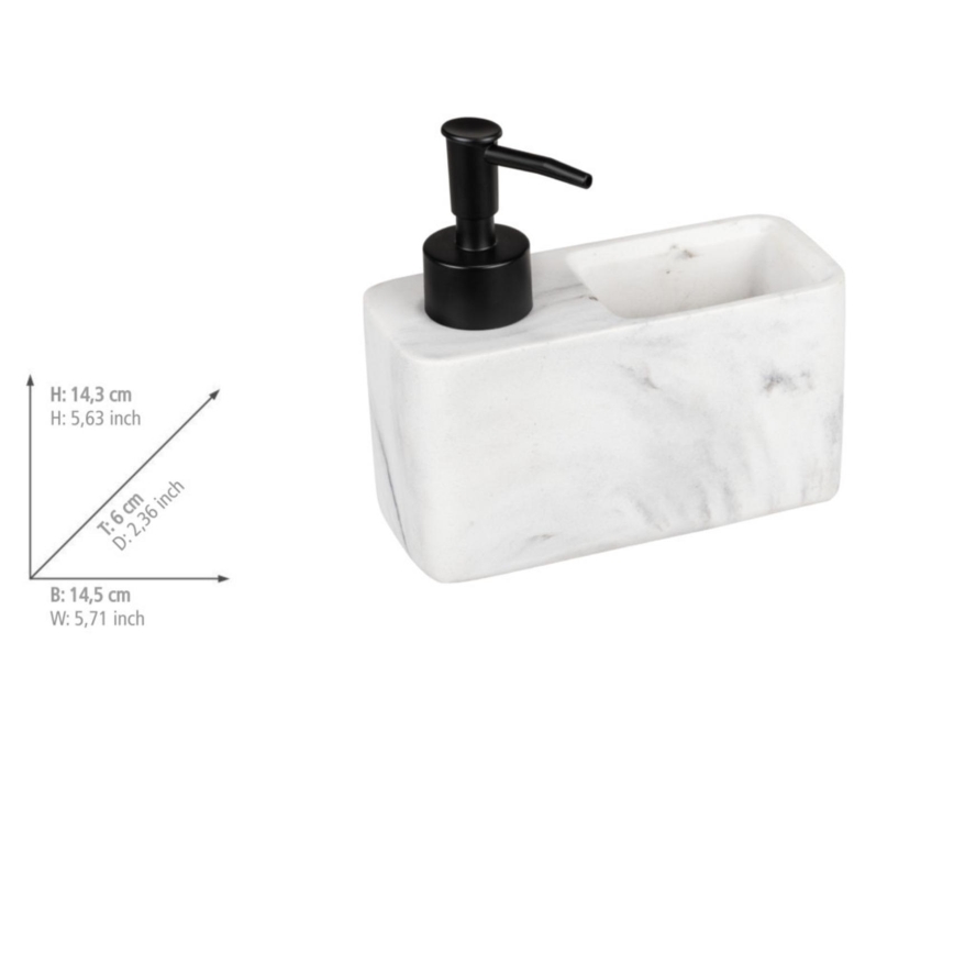 WENKO 54668100 - Seifenspender RESA 14,5x14,3 cm weiß/schwarz
