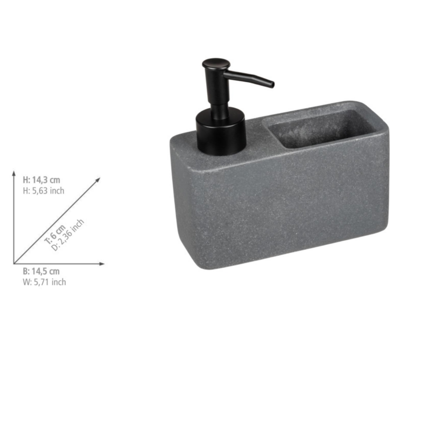 WENKO 54669100 - Seifenspender RESA 14,5x14,3 cm grau/schwarz