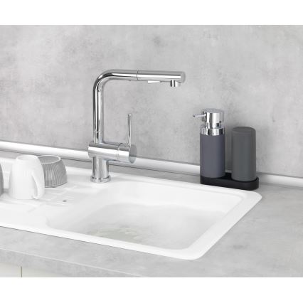 WENKO 54735100 - Waschstation EASY SQUEEZ-E 15x18 cm grau/grau