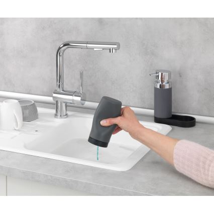 WENKO 54735100 - Waschstation EASY SQUEEZ-E 15x18 cm grau/grau
