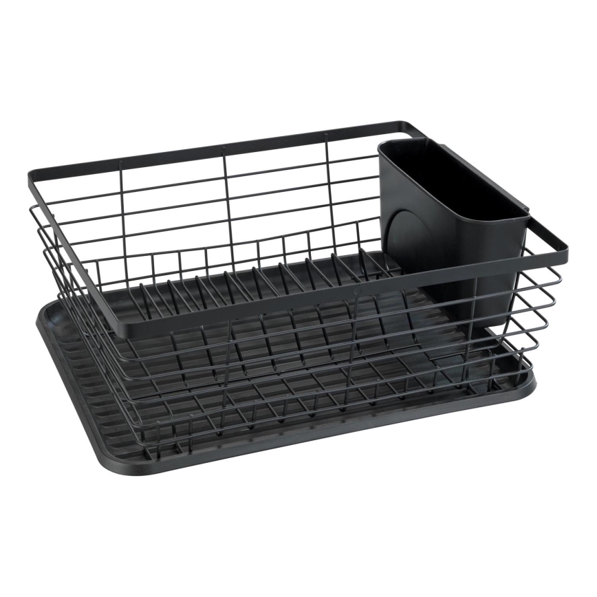 WENKO 54766100 - Abtropfgestell BLACK OUTDOOR KITCHEN 36x30 cm schwarz/schwarz