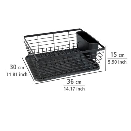 WENKO 54766100 - Abtropfgestell BLACK OUTDOOR KITCHEN 36x30 cm schwarz/schwarz