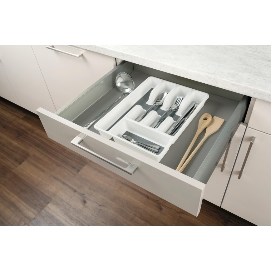 WENKO 54788100 - Besteckeinsatz 26,5x36,5 cm weiß/grau