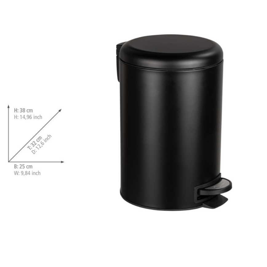 WENKO 54913100 - Mülleimer LEMAN 25x38 cm schwarz