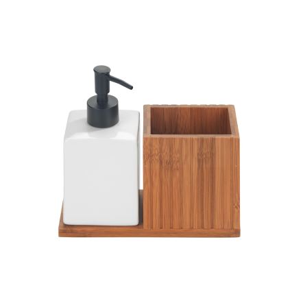 WENKO 54944100 - Seifenspender MERA 18,5x17 cm braun