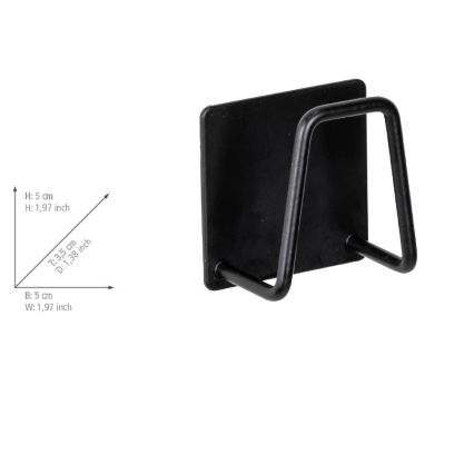 WENKO 55071100 - Halter BLACK OUTDOOR KITCHEN 5x5 cm Edelstahl/schwarz