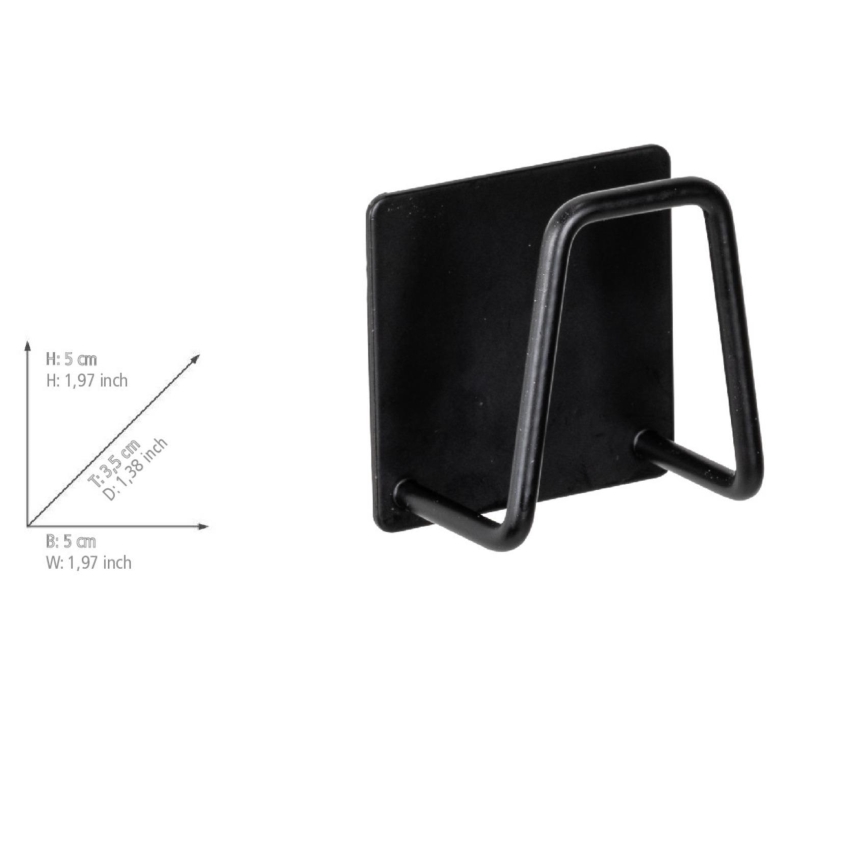 WENKO 55071100 - Halter BLACK OUTDOOR KITCHEN 5x5 cm Edelstahl/schwarz