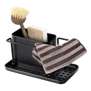 WENKO 55078100 - Organizer BLACK OUTDOOR KITCHEN 21x12 cm Edelstahl/schwarz