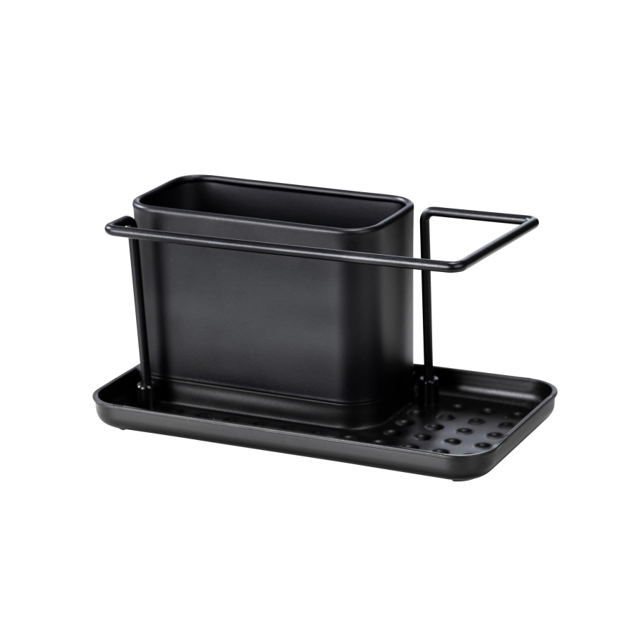 WENKO 55078100 - Organizer BLACK OUTDOOR KITCHEN 21x12 cm Edelstahl/schwarz