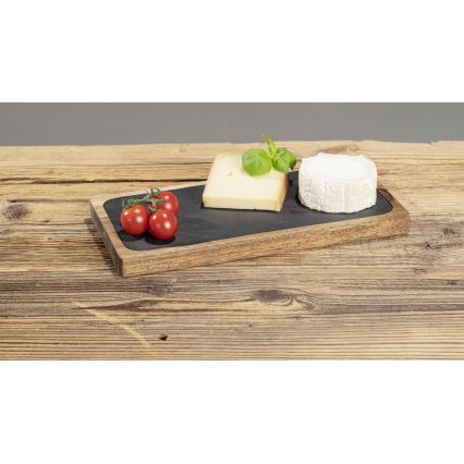 WENKO 55103100 - Schneidebrett BLACK OUTDOOR KITCHEN 30x15 cm braun/grau