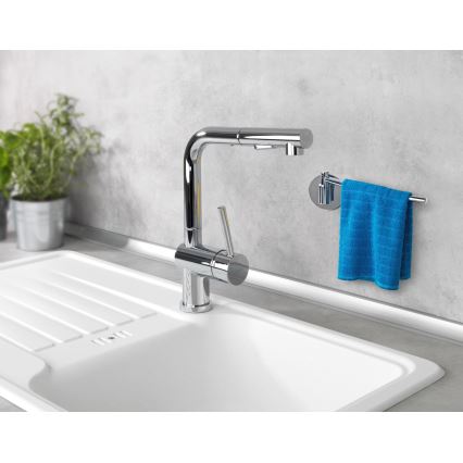 WENKO 5639100 - Halter für Küchentücher TURBO-LOC KÜCHE 23x6,5 cm Edelstahl/silber