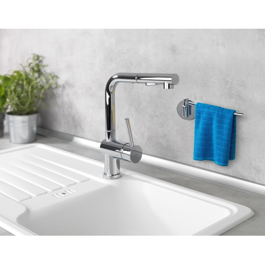 WENKO 5639100 - Halter für Küchentücher TURBO-LOC KÜCHE 23x6,5 cm Edelstahl/silber