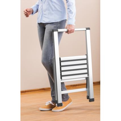 WENKO 601011100 - ALU-DESIGN Trittleiter 44x101 cm silber/schwarz