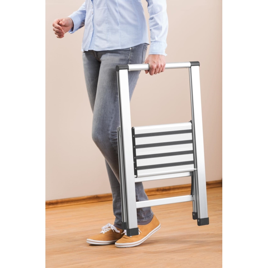 WENKO 601011100 - ALU-DESIGN Trittleiter 44x101 cm silber/schwarz