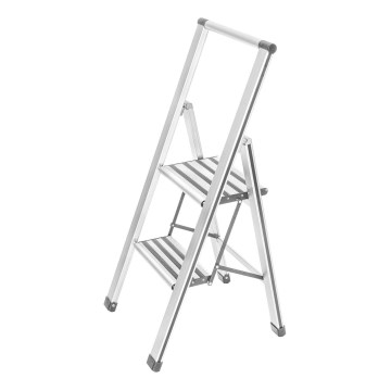 WENKO 601015100 - Trittleiter ALU-DESIGN 44x101 cm weiß/grau