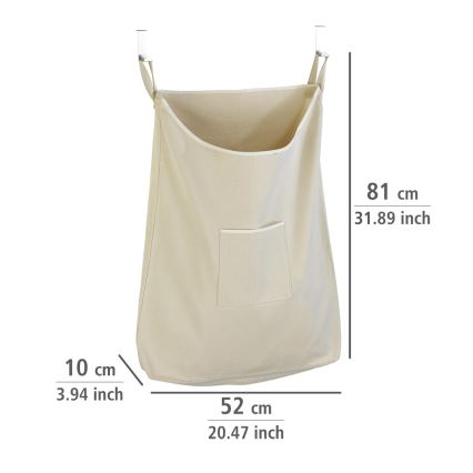 WENKO 62107100 - Wäschekorb CANGURO 52x81 cm beige/silber
