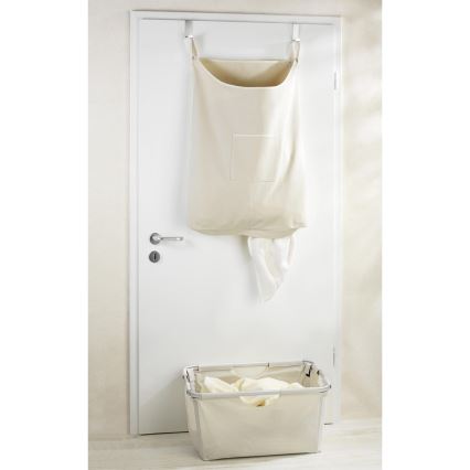 WENKO 62107100 - Wäschekorb CANGURO 52x81 cm beige/silber