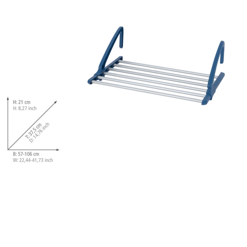 WENKO 63005800 - Wäscheständer 37,5x21 cm Edelstahl/silber/blau