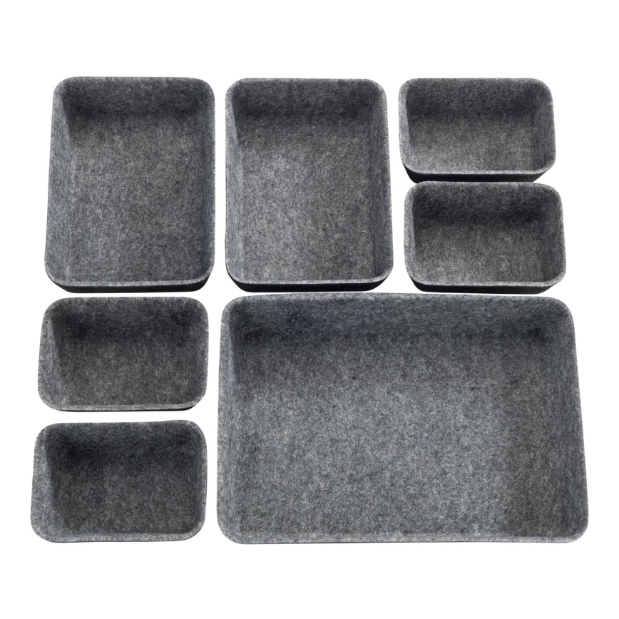 WENKO 64502100 - FELT Schubladen-Organizer, 28,5 x 20 cm, grau