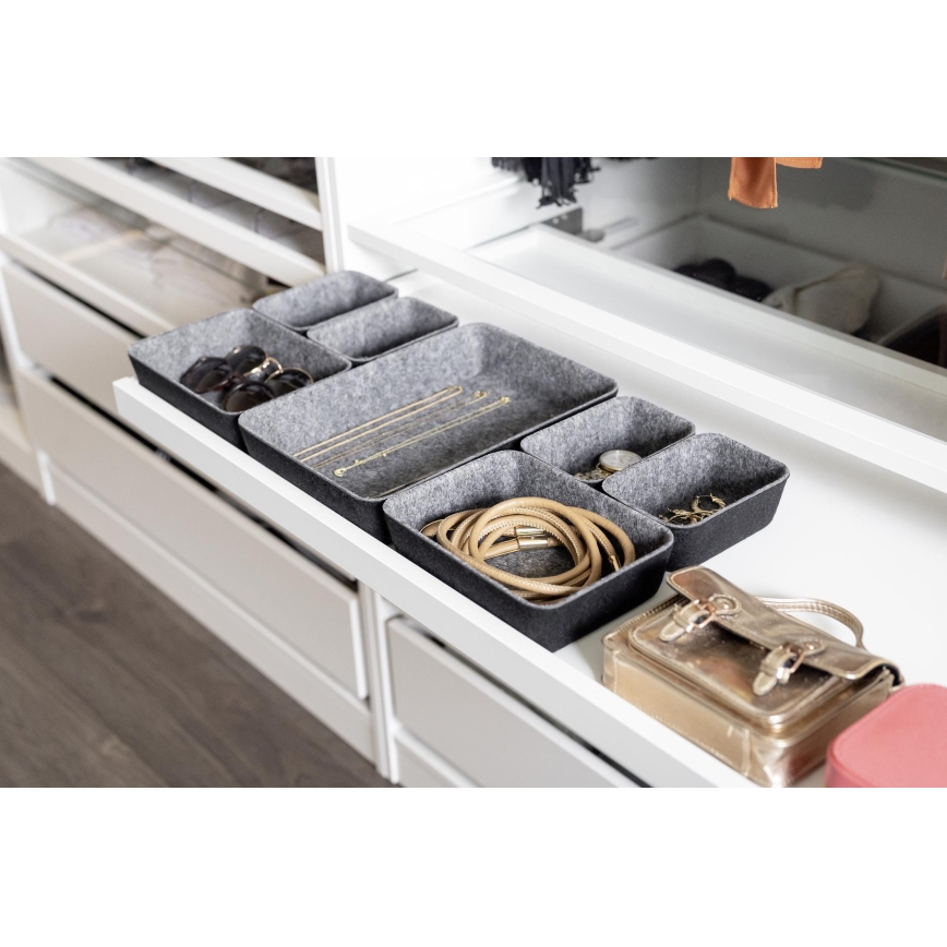 WENKO 64502100 - Schubladeneinsatz FELT 28,5x20 cm grau