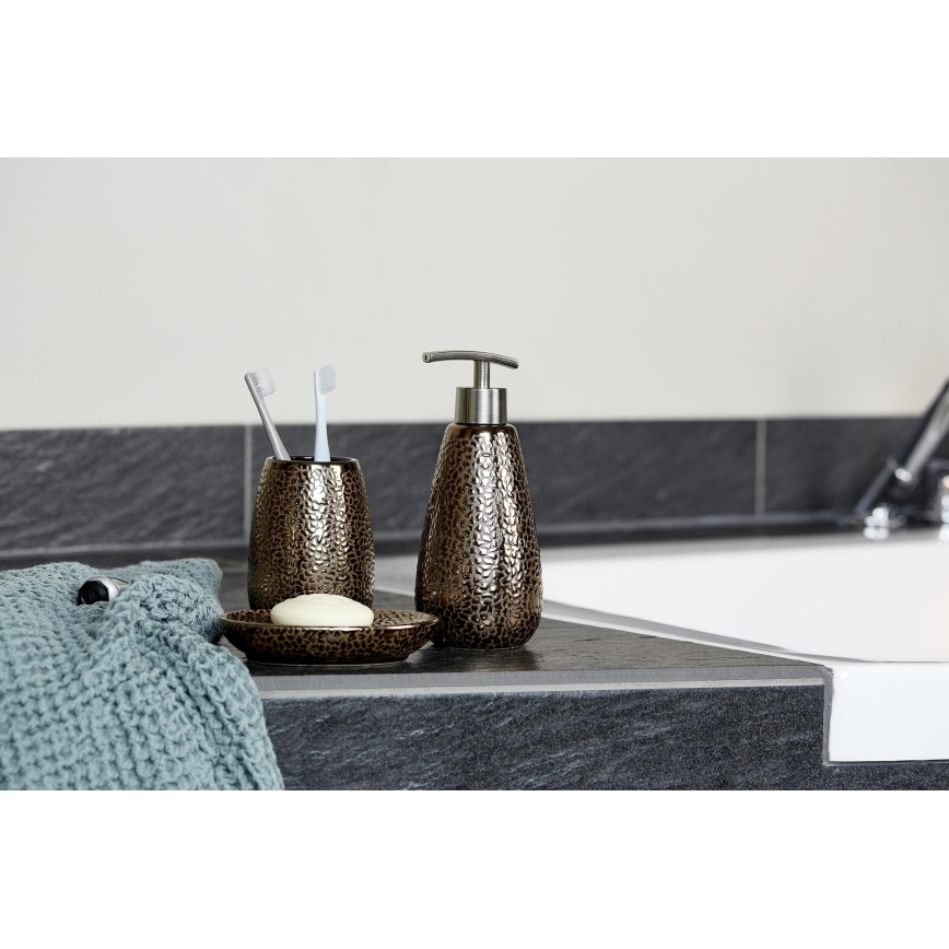 WENKO 69109800 - Badezimmer-Set MARRAKESH 12,5x41 cm braun