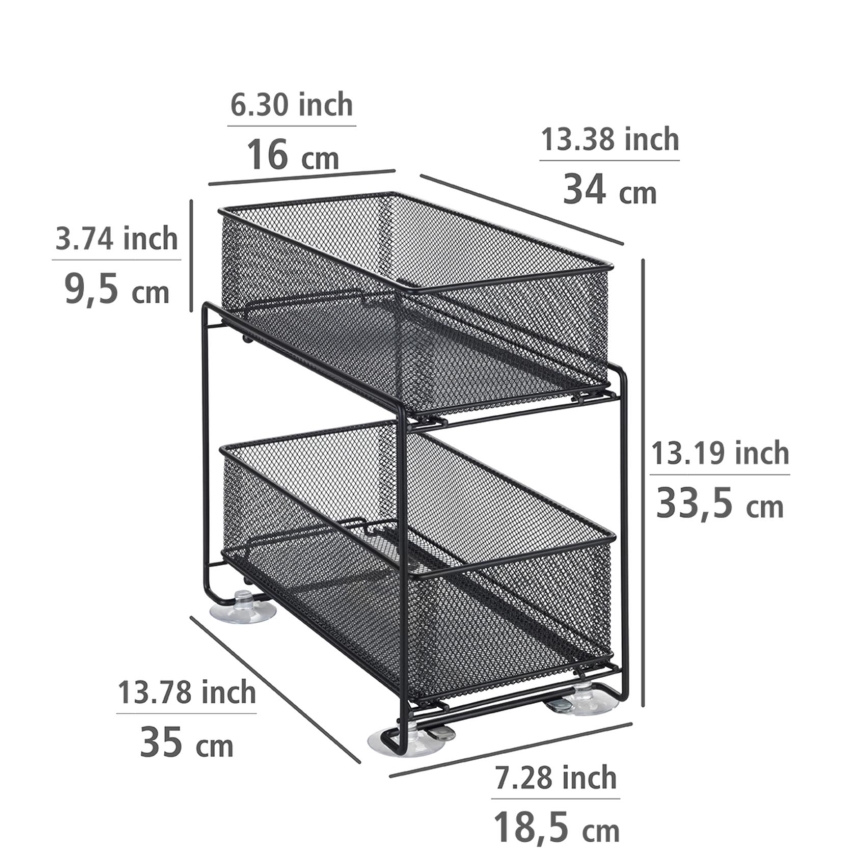 WENKO 69768800 - Steckdosenhalter GIOMA 35x33,5 cm schwarz