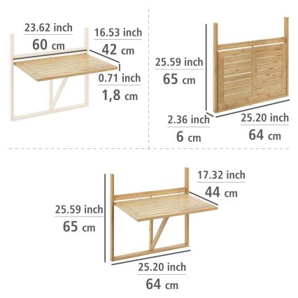WENKO 69806800 - Tisch WAIKIKI 64x65 cm weiß/braun