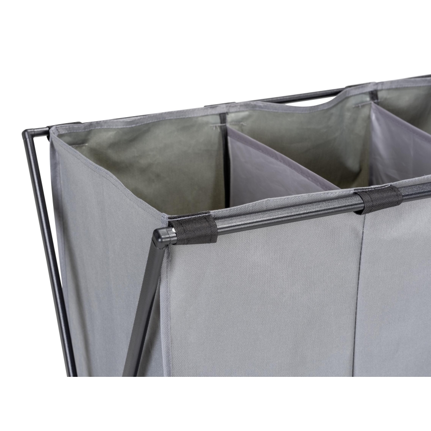 WENKO 71297800 - Wäschekorb TRIO 69 x 76 cm grau/schwarz