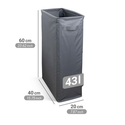 WENKO 71299800 - Wäschekorb SLIM 20x60 cm Anthrazit