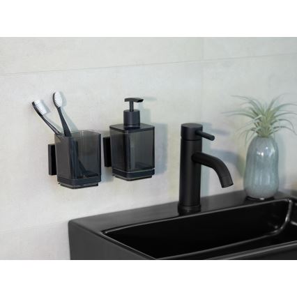 WENKO 71443800 - Becher VACUUM-LOC QUADRO ED 7,5x10 cm, schwarz