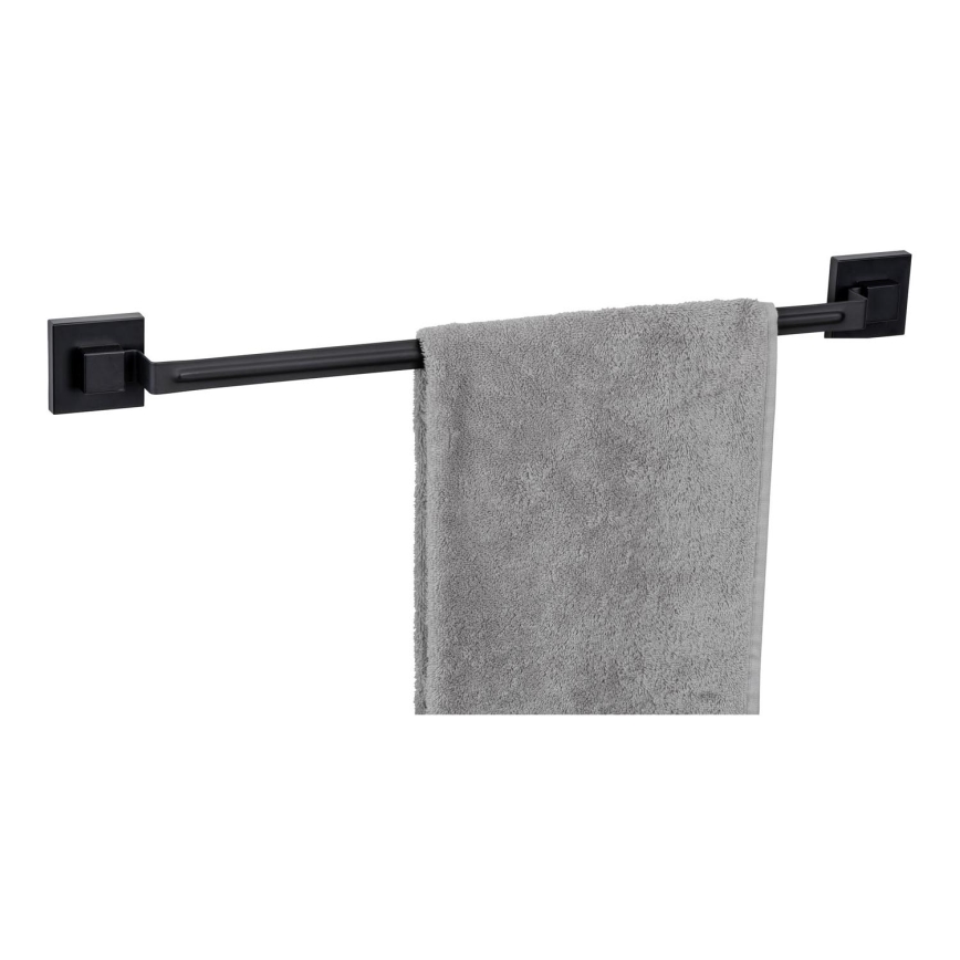 WENKO 71445800 - Handtuchstange VACUUM-LOC QUADRO ED 60,5x6 cm schwarz