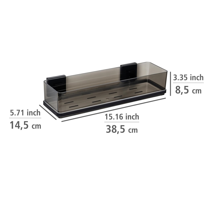 WENKO 71446800 - Ablage VACUUM-LOC QUADRO ED 38,5 x 14,5 cm, schwarz