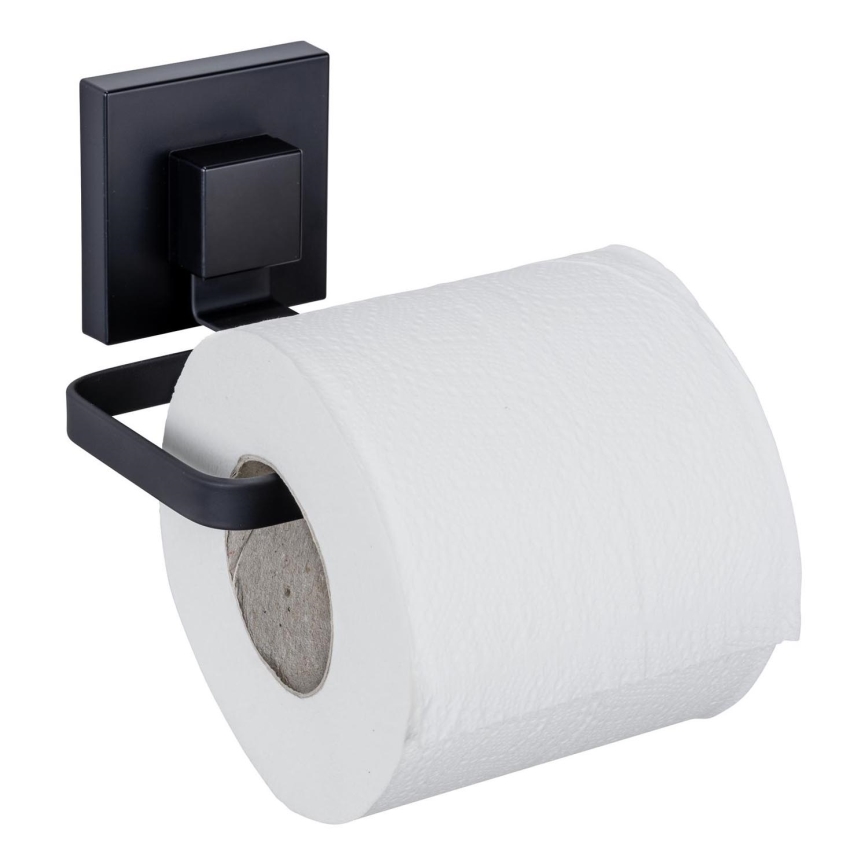 WENKO 71447800 - WC-Papierhalter VACUUM-LOC QUADRO ED 14x11 cm schwarz